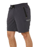 Flex and Move Tradie 4 Way Stretch Elastic Waist Cargo Short - Charcoal