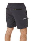 Flex and Move Tradie 4 Way Stretch Elastic Waist Cargo Short - Charcoal