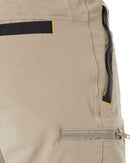 Flex and Move Tradie 4 Way Stretch Elastic Waist Cargo Short - Stone