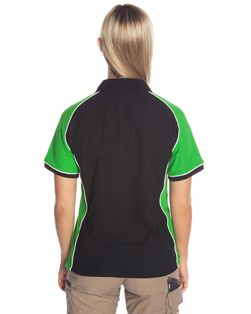 Ladies Nitro Polo - Black/Green/White