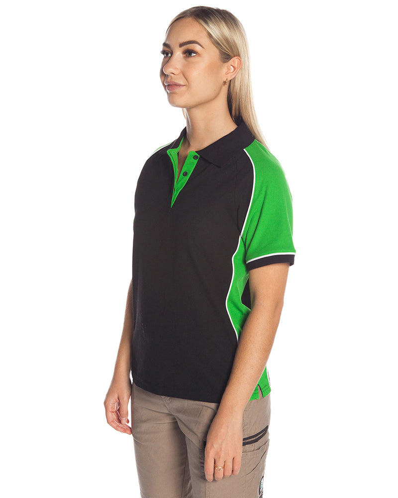 Ladies Nitro Polo - Black/Green/White