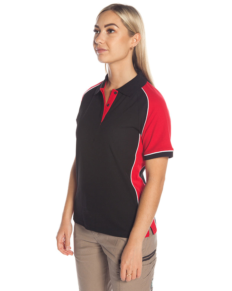 Ladies Nitro Polo - Black/Red/White