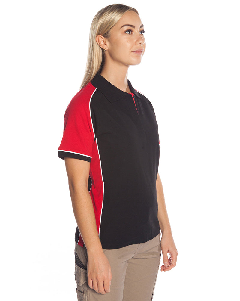 Ladies Nitro Polo - Black/Red/White