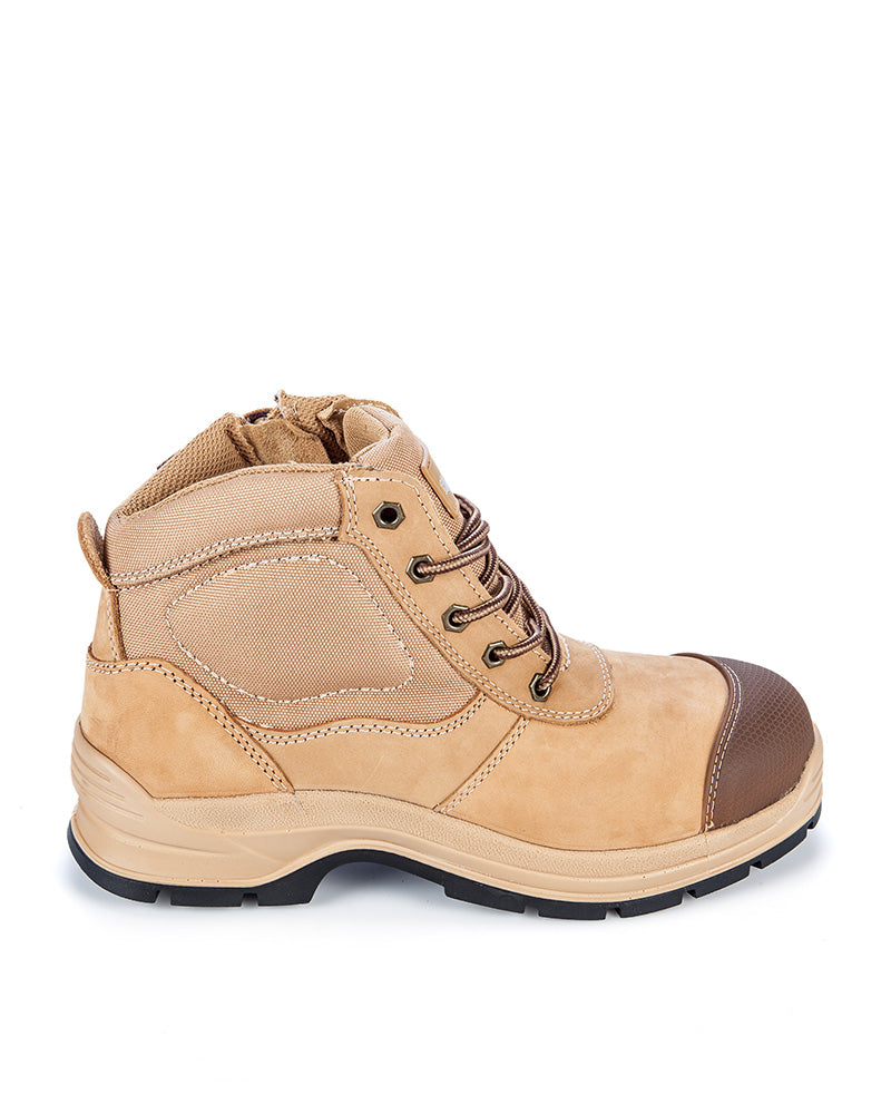 Style 318 Workfit Lace Up Zip Side Boot - Wheat