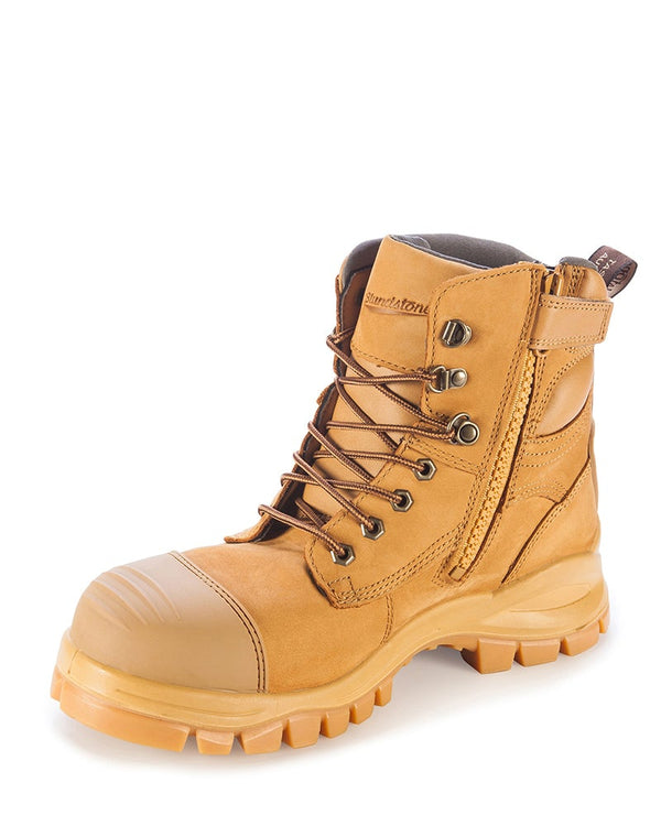 Style 992 Lace Up Zip Side Boot - Wheat