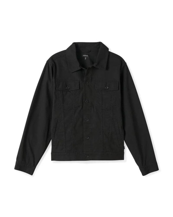Builders Cable Stretch Trucker Jacket - Washed Black