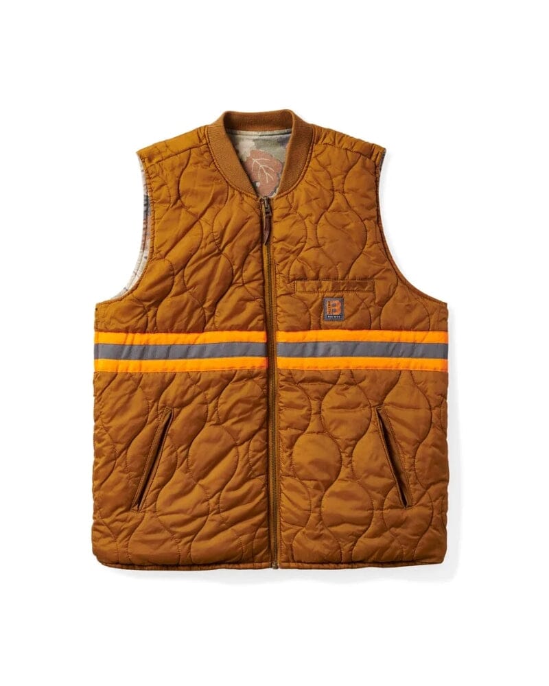 Brixton Builders Abraham Reversible Vest Leaf Camo Golden Brown Buy Online