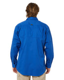 Closed Front Mens Lightweight LS Drill Shirt - Royal