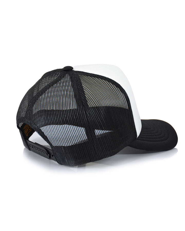 Hi Crown Trucker Cap - Black/White