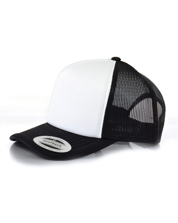 Hi Crown Trucker Cap - Black/White