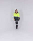Womens H Taped Hi Vis Rain Coat - Yellow/Navy