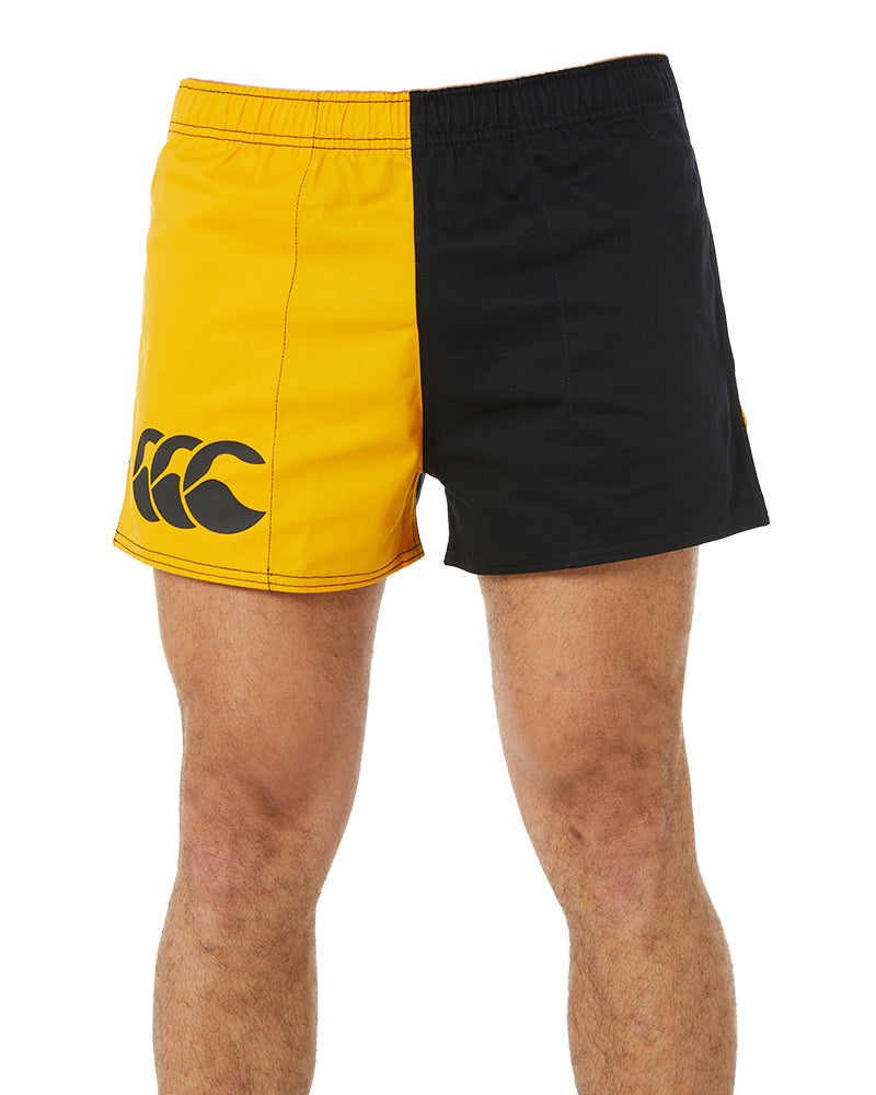 Mens black store and gold shorts