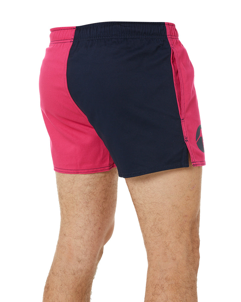 Cotton Harlequin Short - Fuschia/Navy