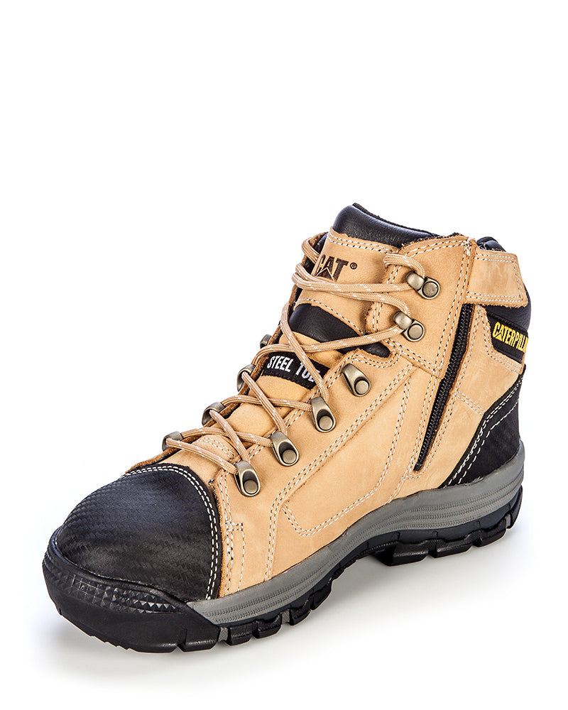 Caterpillar Convex Mid Zip Side Safety Boot Honey Buy Online
