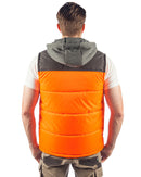Hi Vis Hooded Work Vest - Orange