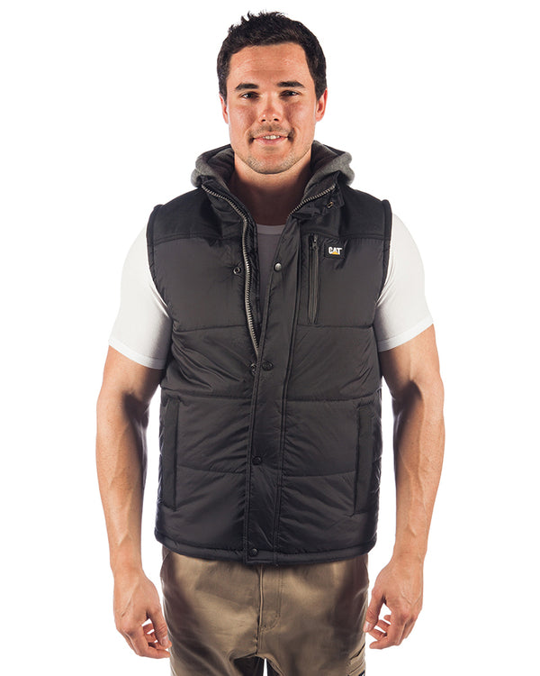 Hooded Work Vest - Black