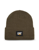 Cat Label Cuff Beanie - Army Moss