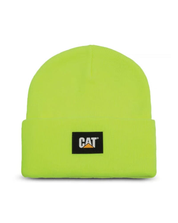 Cat Label Cuff Beanie - Hi Vis Yellow