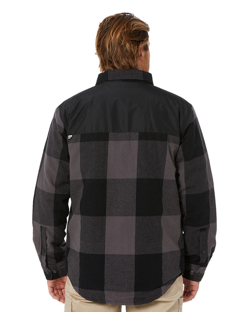 Buffalo Check Insulated Shirt Jacket - Pitch Black