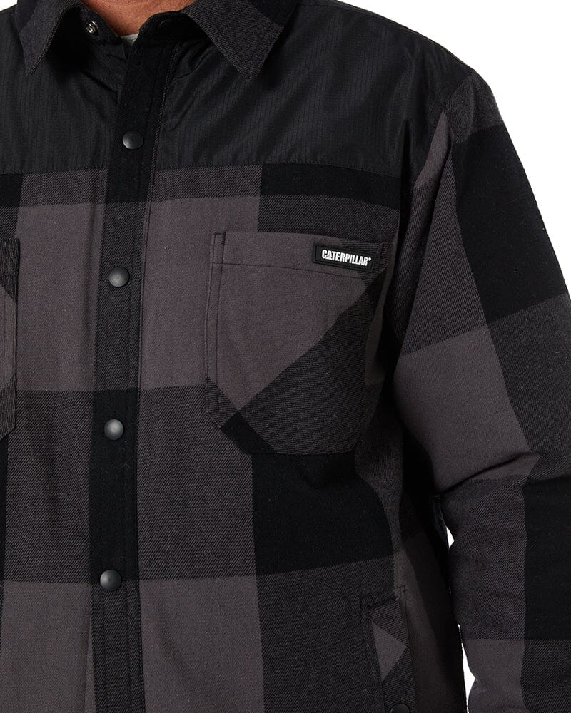 Caterpillar Buffalo Check Insulated Shirt Jacket Pitch Black
