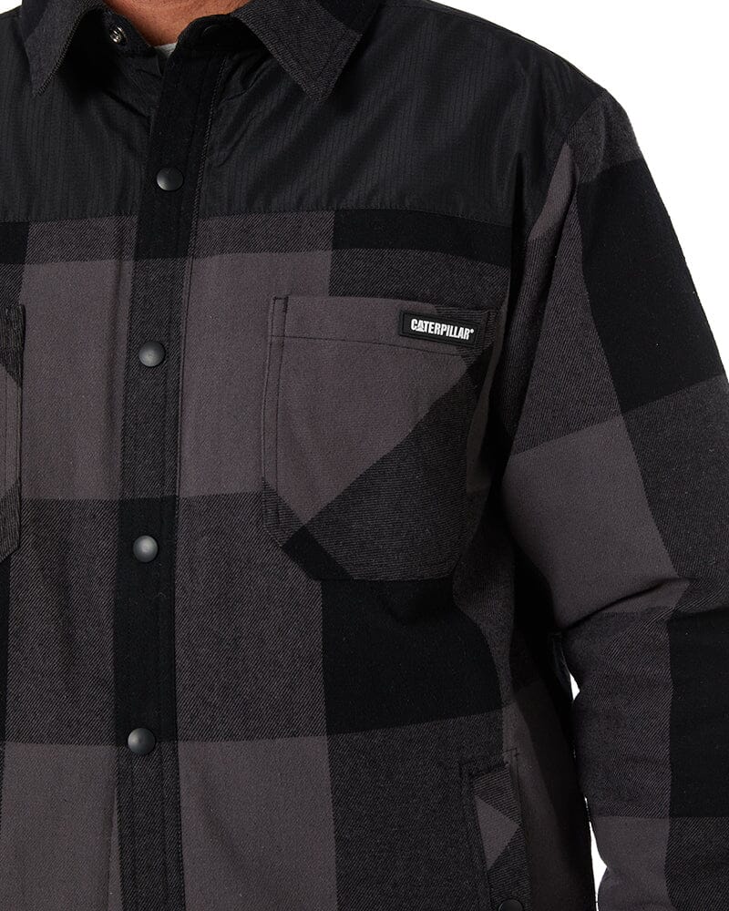 Buffalo Check Insulated Shirt Jacket - Pitch Black