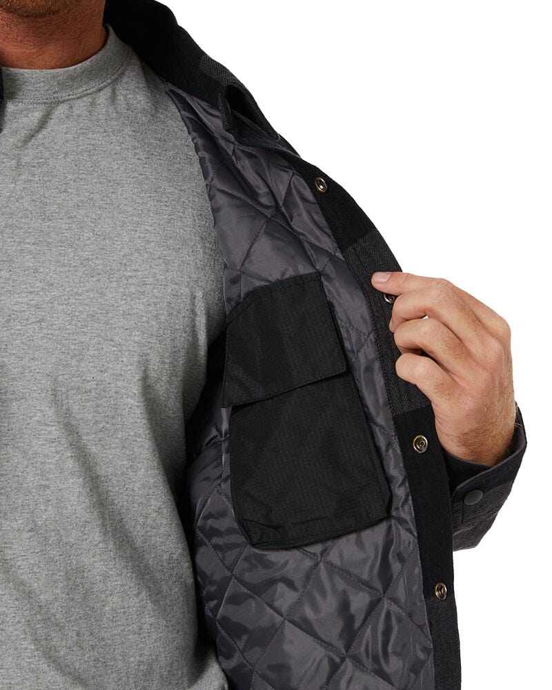Buffalo Check Insulated Shirt Jacket - Pitch Black