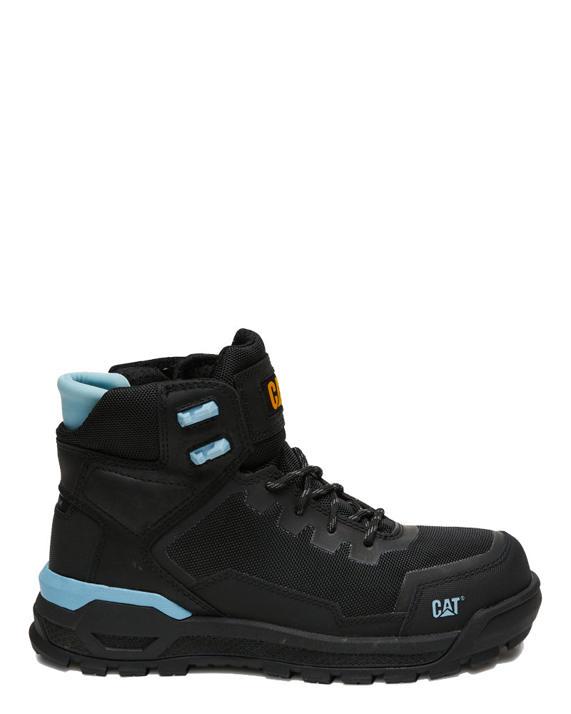 Womens Propulsion Zip Side Safety Boot - Black/Sky Blue