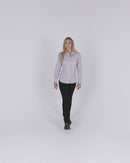 Ladies LS Shirt - Purple/White