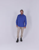 Closed Front Mens Lightweight LS Drill Shirt - Royal