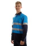 Open Front LS shirt with Tape - Blue/Navy