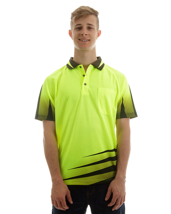 Hi Vis Rippa Sub Polo Shirt - Lime/Black