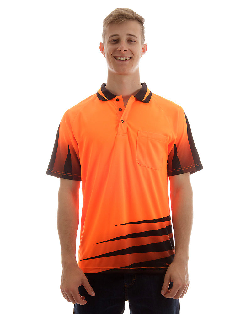 Hi Vis Rippa Sub Polo Shirt - Orange/Black