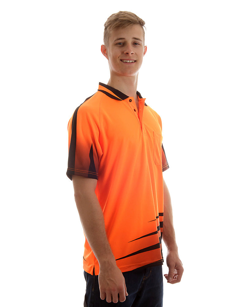 Hi Vis Rippa Sub Polo Shirt - Orange/Black