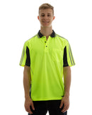 Hi Vis Short SleeveArm Tape Shirt - Lime/Navy