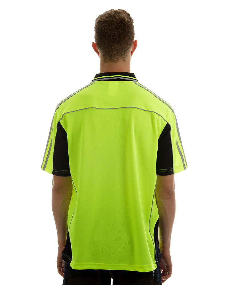 Hi Vis Short SleeveArm Tape Shirt - Lime/Navy