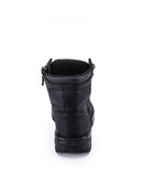 Argyle Lace Up Boot with Zip and Bump Cap - Black