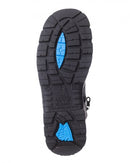 Argyle Lace Up Boot with Zip and Bump Cap - Black