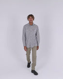 Checked LS Shirt - Navy/White