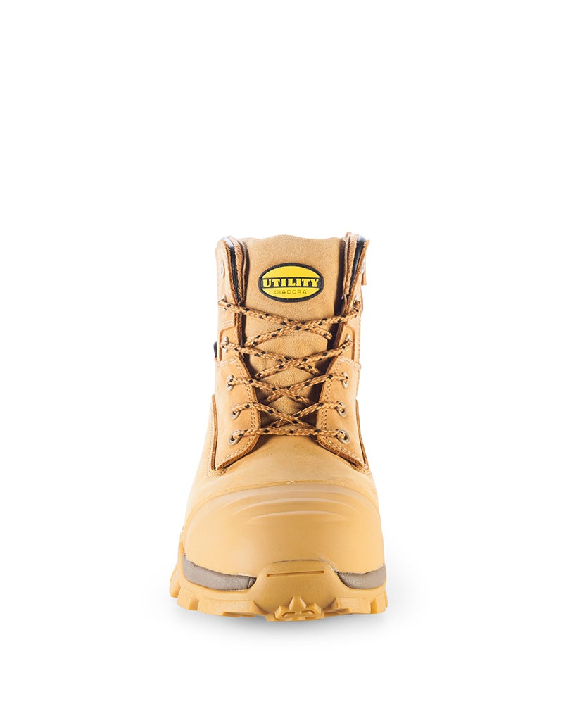 Craze Zip Side Safety Boot 4E Wide - Wheat