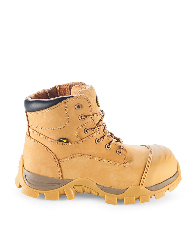 Craze Zip Side Safety Boot 4E Wide - Wheat