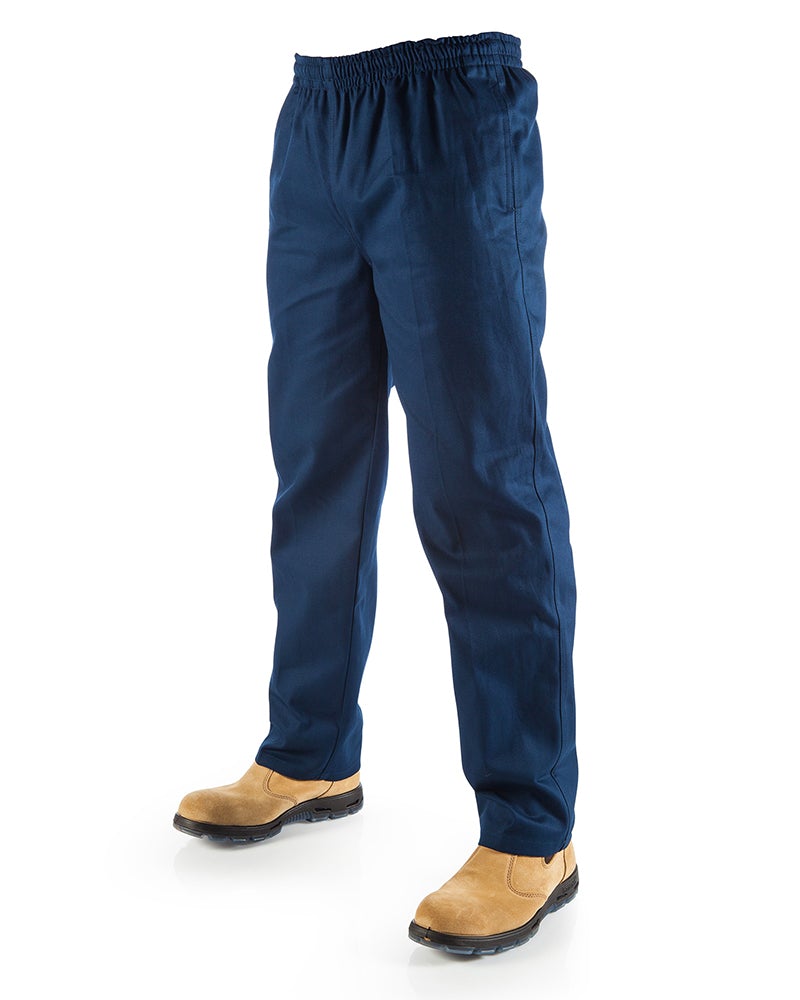 Drill Elastic Waist Pants - Navy