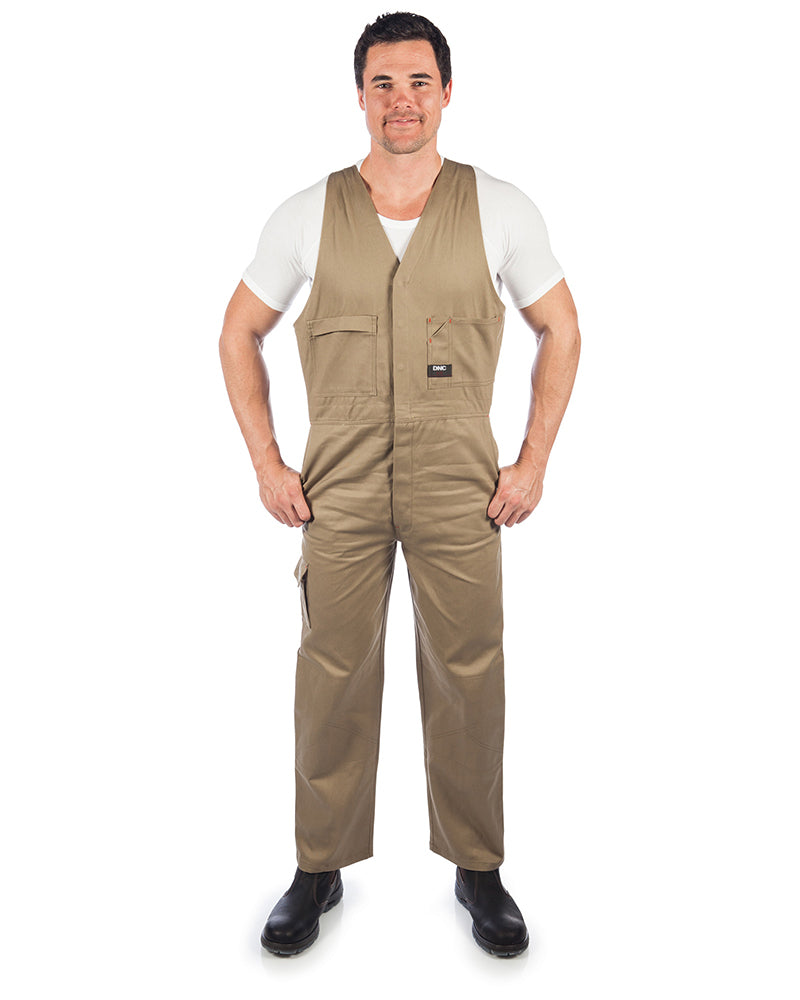 Cotton Drill Action Back Overall - Khaki