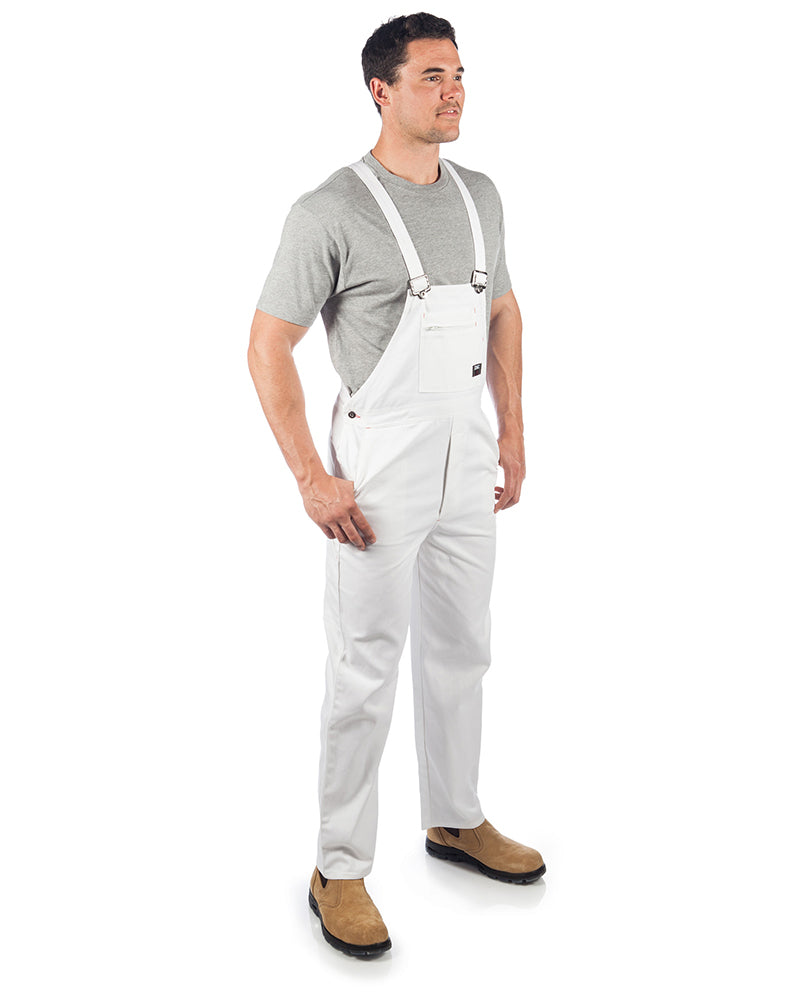 Cotton Drill Bib And Brace Overall - White