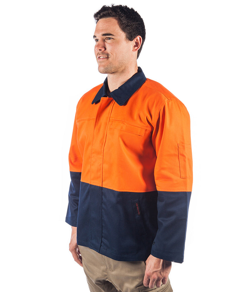 Patron Saint Flame Retardant Two Tone Drill Welders Jacket - Orange/Navy