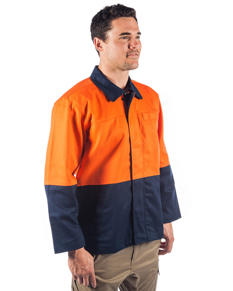 Patron Saint Flame Retardant Two Tone Drill Welders Jacket - Orange/Navy