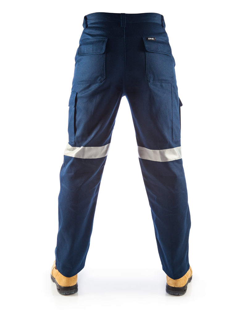 Cotton Drill Cargo Pants With 3M R/Tape - Navy