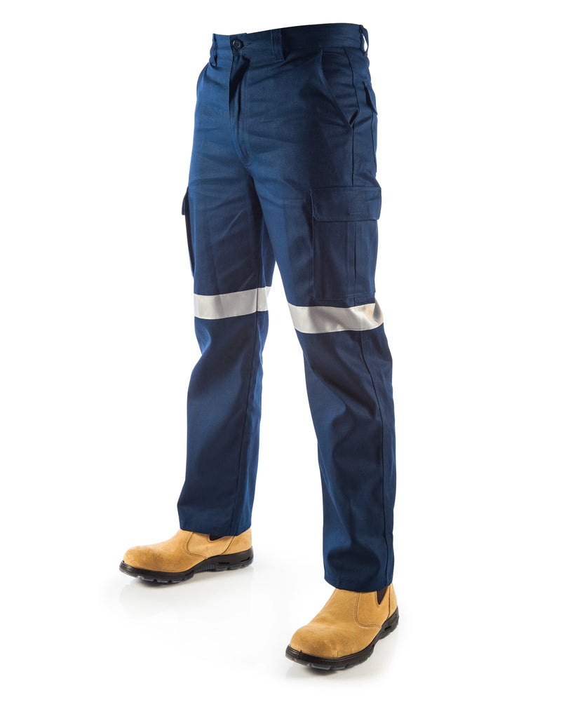 Cotton Drill Cargo Pants With 3M R/Tape - Navy