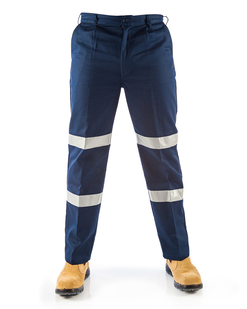 Middle Weight Double hoops Taped Pants - Navy