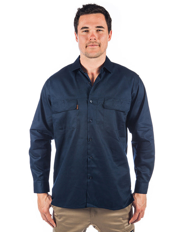 Three Way Cool Breeze Work Shirt Long Sleeve - Navy