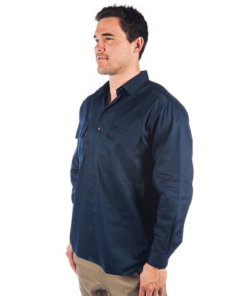 Three Way Cool Breeze Work Shirt Long Sleeve - Navy